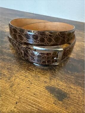 Martin Dingman Genuine Crocodile Belt 38” x 1” Handmade USA NEW WITH OUT TAGS!